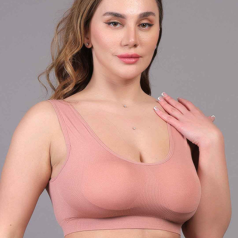 Women Full Coverage Non Wired Lightly Padded Sports Workout Bra