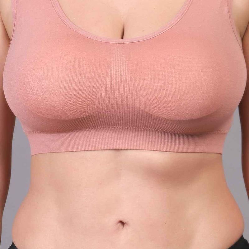 Women Full Coverage Non Wired Lightly Padded Sports Workout Bra
