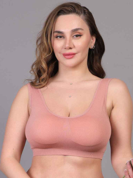 Women Full Coverage Non Wired Lightly Padded Sports Workout Bra