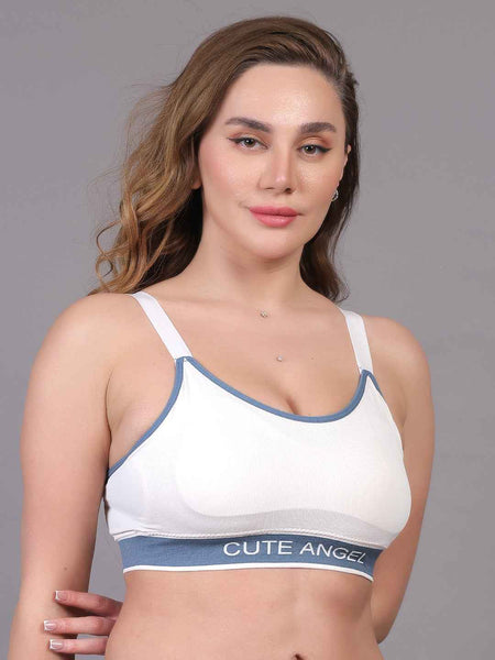 Women Beginners Anti Bacterial Full Coverage Lightly Padded Sports Bra