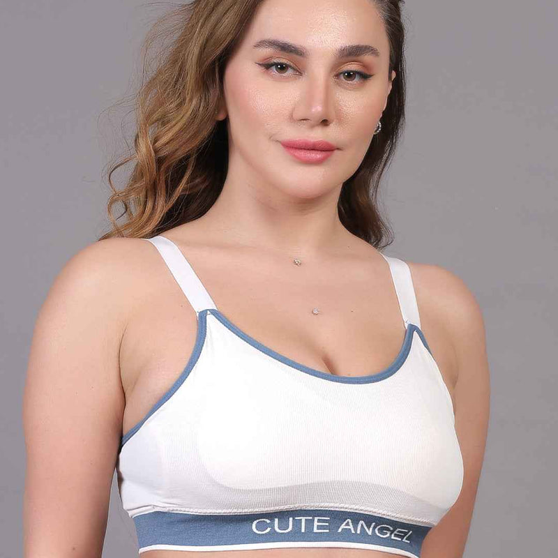 Women Beginners Anti Bacterial Full Coverage Lightly Padded Sports Bra