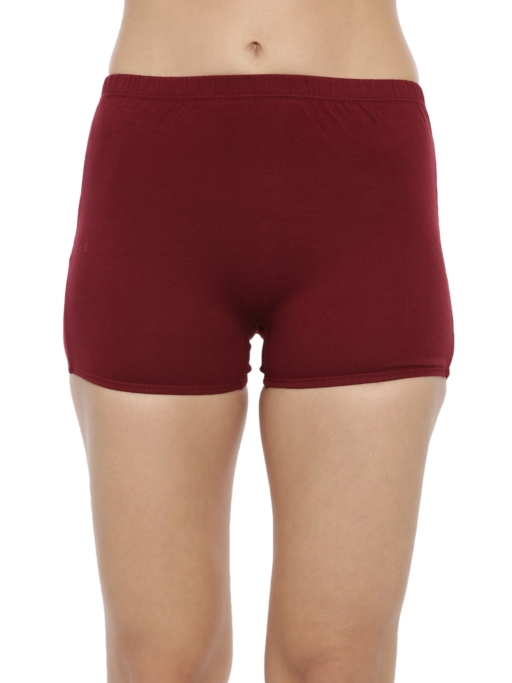 Blossom Plain Shorty -Soft Cotton Long-Leg Boyshorts with Concealed Waistband _Pack of 3