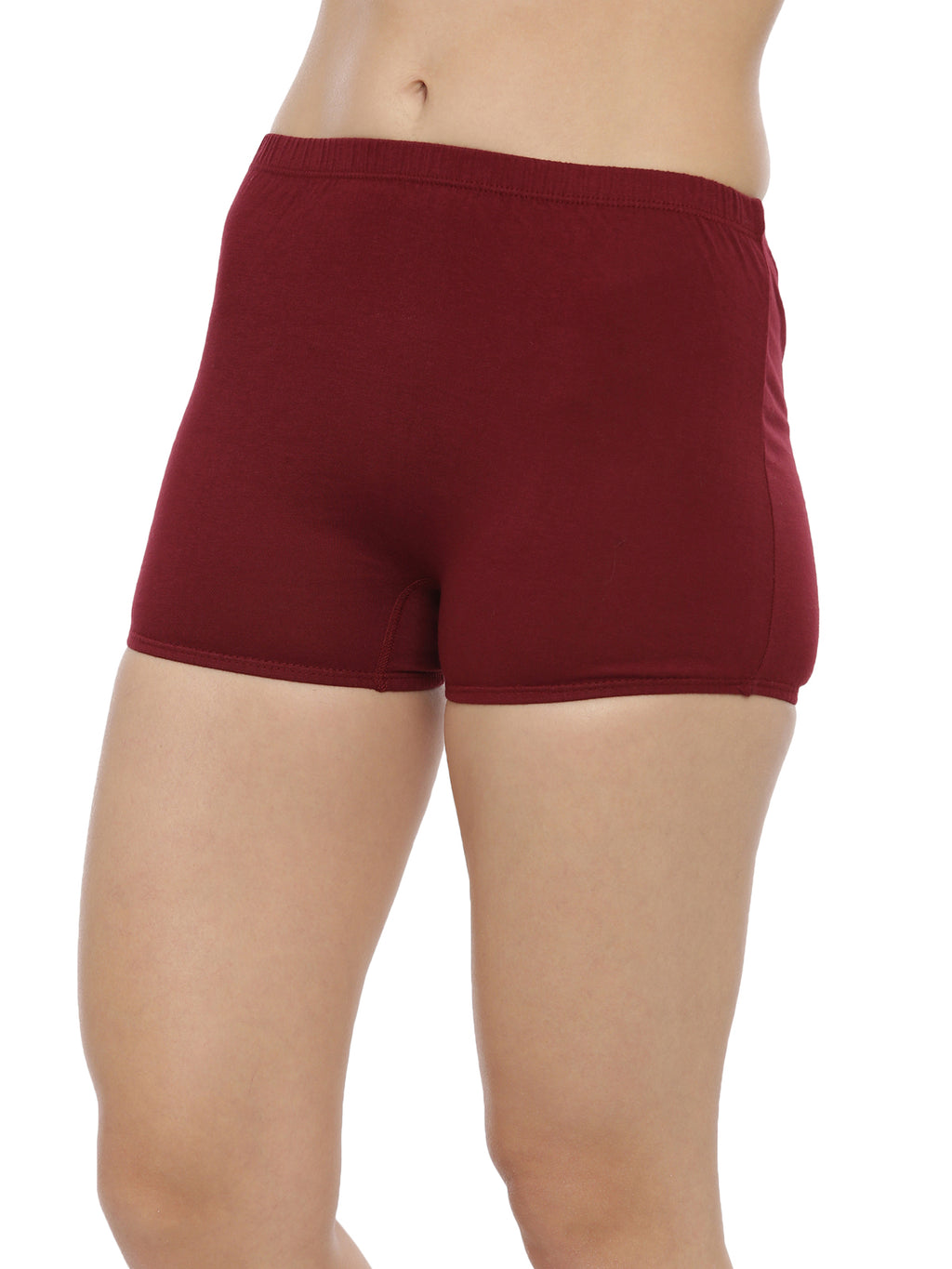 Blossom Plain Shorty -Soft Cotton Long-Leg Boyshorts with Concealed Waistband _Pack of 3