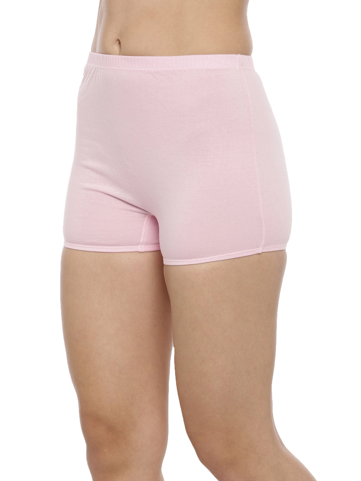 Blossom Plain Shorty -Soft Cotton Long-Leg Boyshorts with Concealed Waistband _Pack of 3