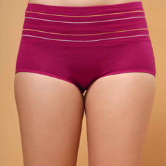 Women Striped Hipster Briefs High Waist Full Coverage Panty