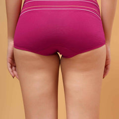 Women Striped Hipster Briefs High Waist Full Coverage Panty