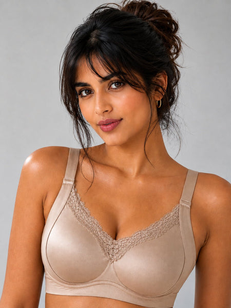 Wirefree padded full coverage Lace Bra