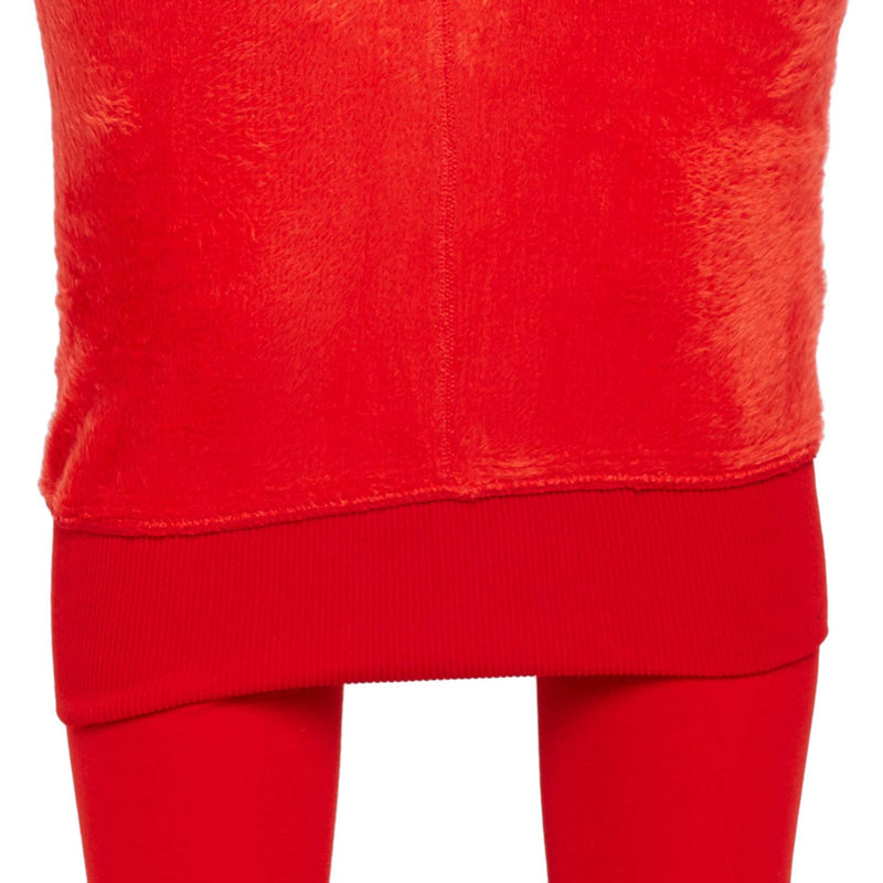 Women Red Fleece Footed  Legging Slim Fit Warm Thick Fur Lined Winter Thermal Soft Leggings for Girls - Brachy