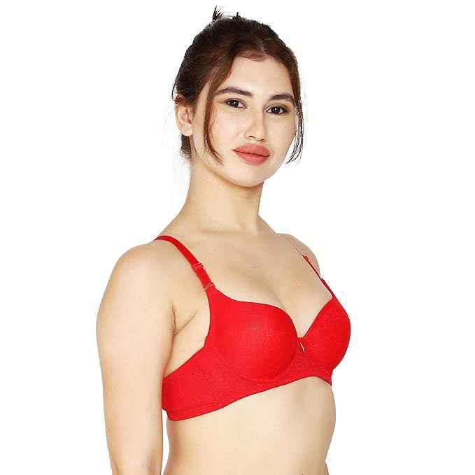 women Self Design Wired Lightly Padded Pushup Bra