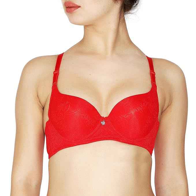 women Self Design Wired Lightly Padded Pushup Bra