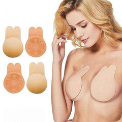 Brachy Women Pack Of 2 Sticky Adhesive Silicone Invisible Push Up Backless Strapless Nipple Cover Bra