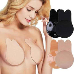 Brachy Women Pack Of 2 Sticky Adhesive Silicone Invisible Push Up Backless Strapless Nipple Cover Bra