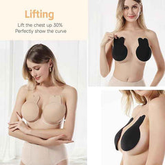 Brachy Women Pack Of 2 Sticky Adhesive Silicone Invisible Push Up Backless Strapless Nipple Cover Bra