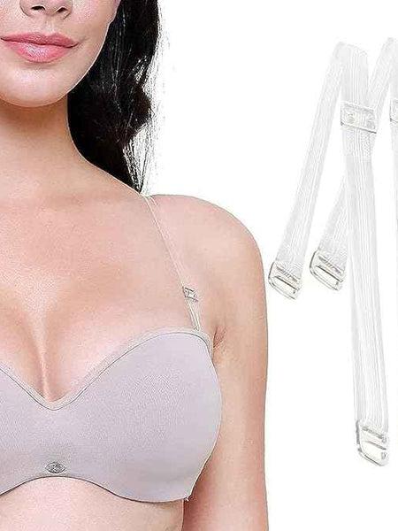Women's Pack Of 4 Sets Detachable Light Weight Adjustable Replacement Clear Bra Straps