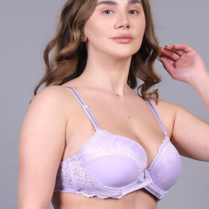 Brachy Women Heavy Padded Pushup Underwired Lace Bra
