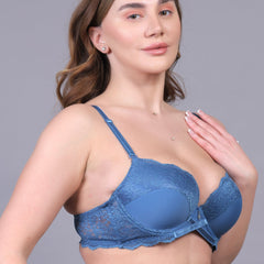 Brachy Women Heavy Padded Pushup Underwired Lace Bra