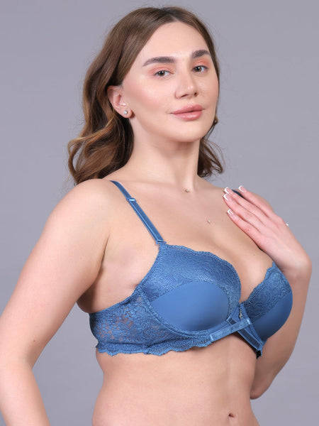Brachy Women Heavy Padded Pushup Underwired Lace Bra