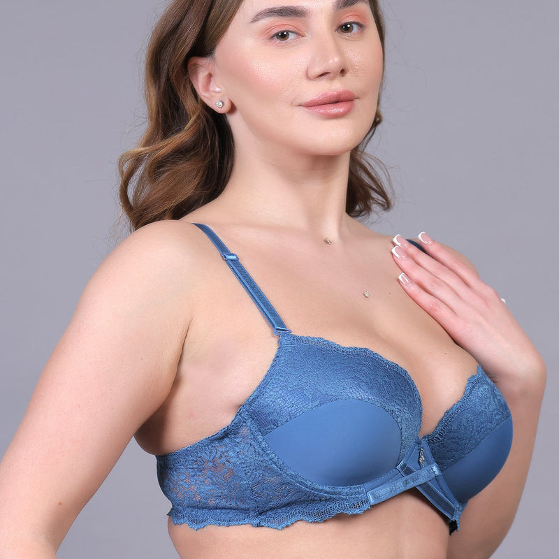 Brachy Women Heavy Padded Pushup Underwired Lace Bra