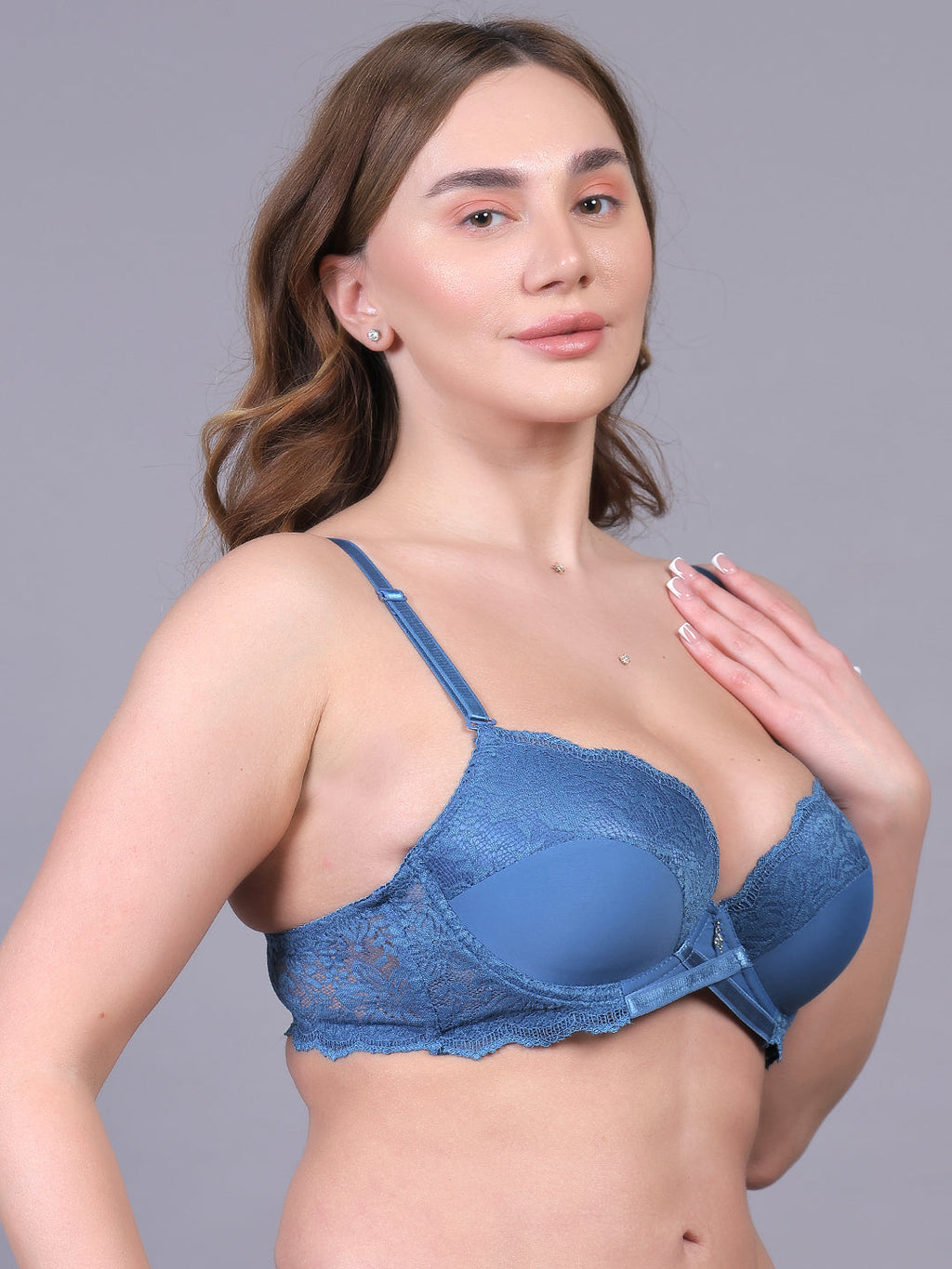 Brachy Women Heavy Padded Pushup Underwired Lace Bra