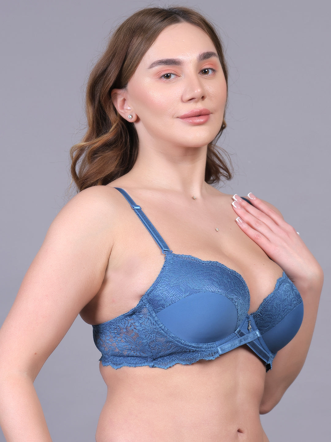 Brachy Women Heavy Padded Pushup Underwired Lace Bra
