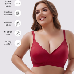 Celine – Red Seamless Wireless All Day Bra