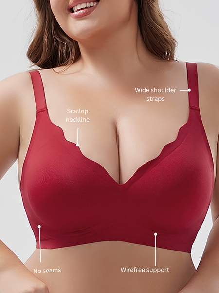 Celine – Red Seamless Wireless All Day Bra