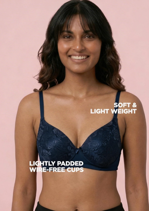 Buy_Blossom_Solace_Soft_Polyamide_Lace_Padded_Bra_Medium_Coverage_Navy Blue_1