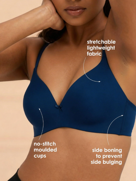 Buy_Blossom_Flawless_Pad_Padded_Non_Wired_Seamless_Polyamide_Bra_Navy Blue_2