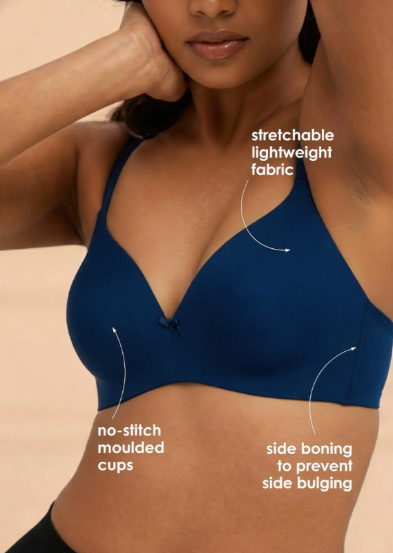 Buy_Blossom_Flawless_Pad_Padded_Non_Wired_Seamless_Polyamide_Bra_Navy Blue_2