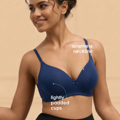 Buy_Blossom_Flawless_Pad_Padded_Non_Wired_Seamless_Polyamide_Bra_Navy Blue_1
