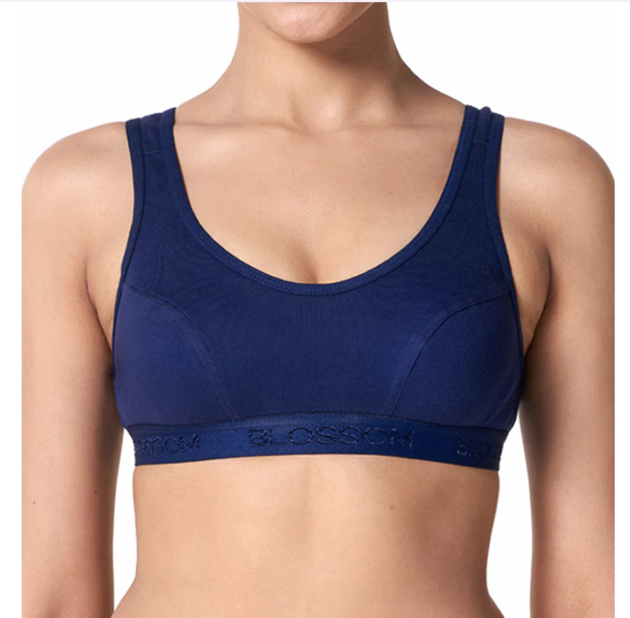 Buy_Blossom_Sporty_Bra_Moderate_Impact_Sports_Bra_Seamed_Cups_Navy Blue_1