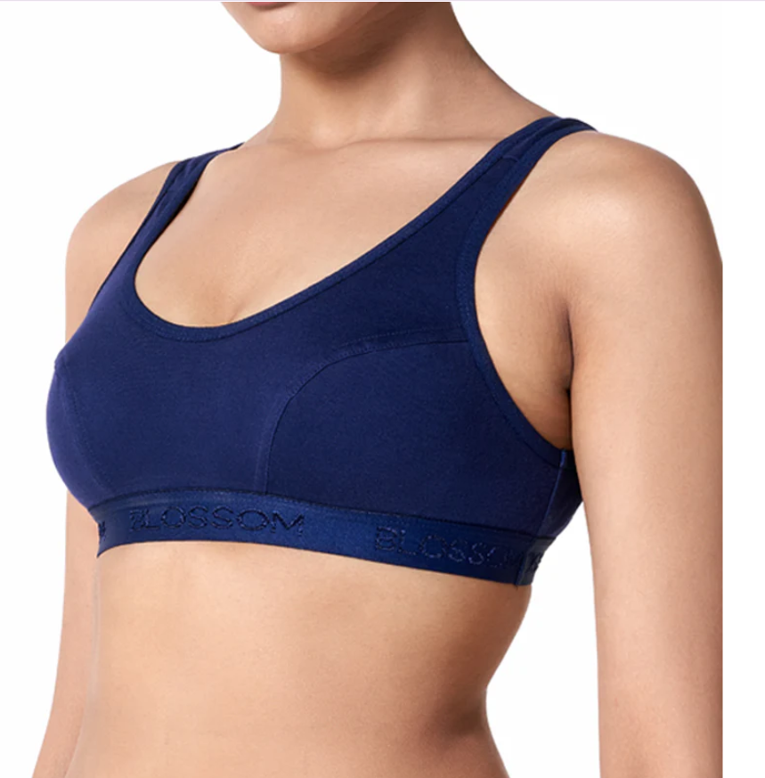 Buy_Blossom_Sporty_Bra_Moderate_Impact_Sports_Bra_Seamed_Cups_Navy Blue_2