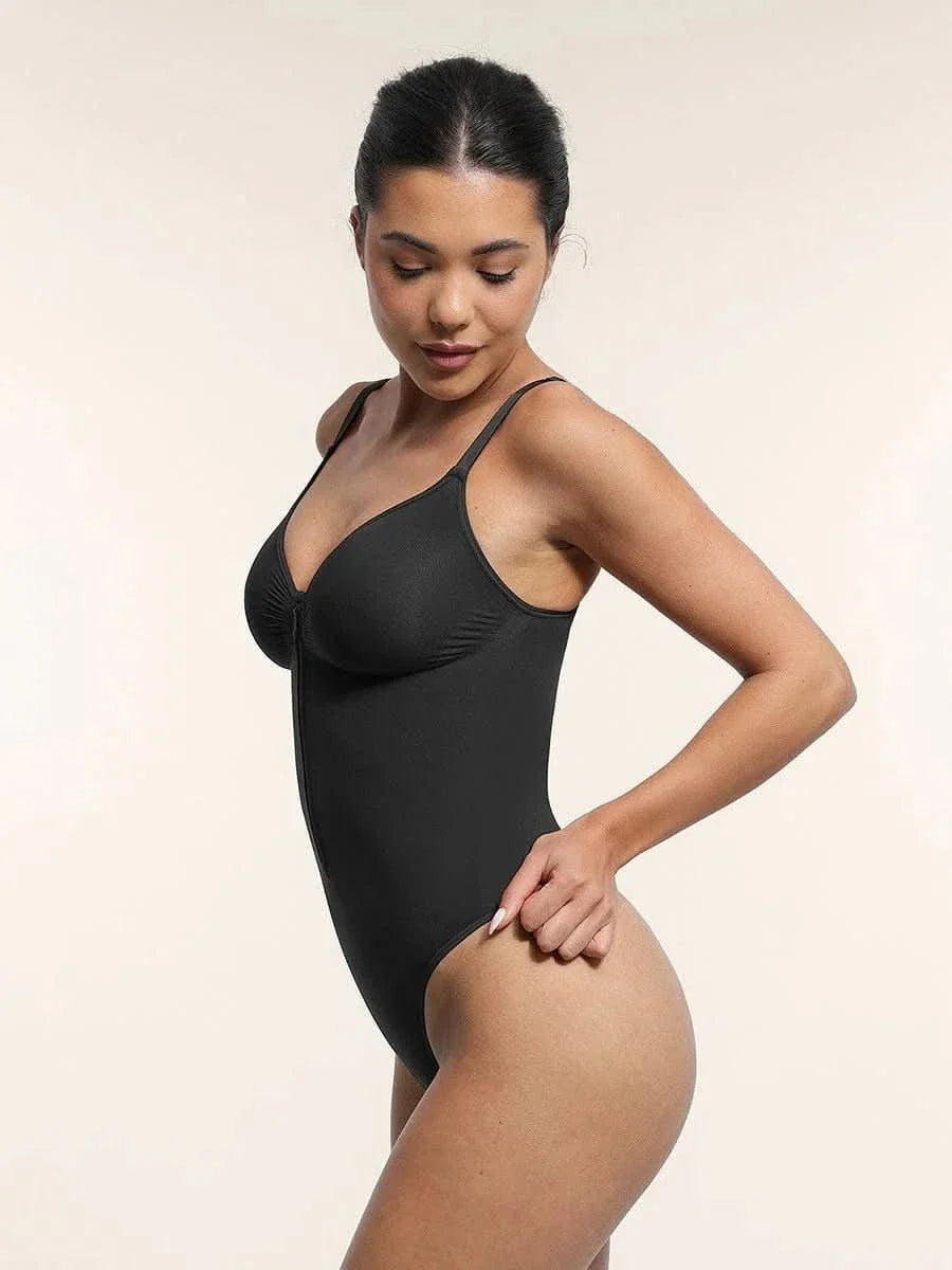 Front Zip Thong Bodysuit