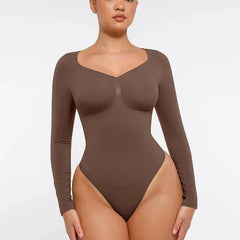 Seamless Long Sleeve Tummy Control Bodysuit