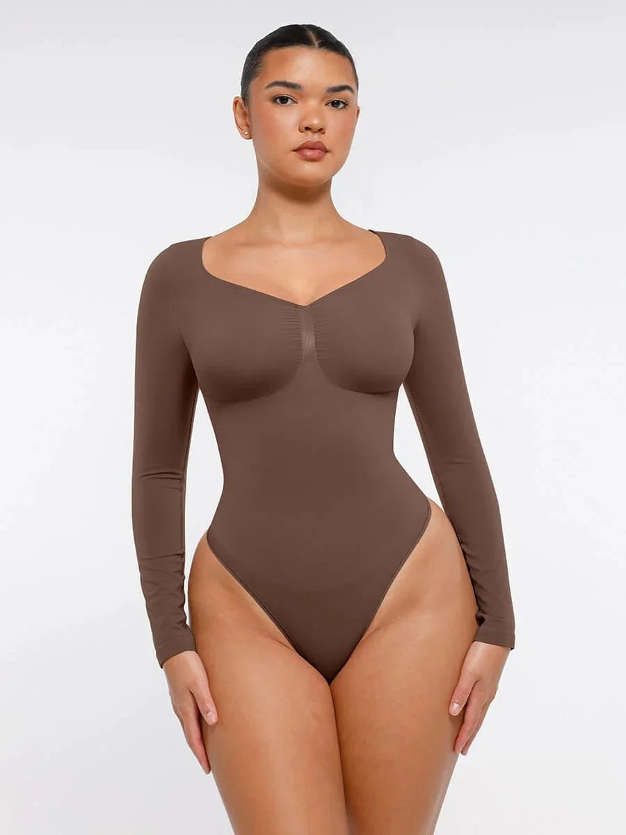 Seamless Long Sleeve Tummy Control Bodysuit