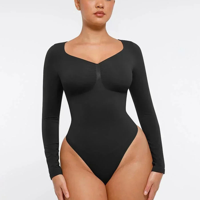 Seamless Long Sleeve Tummy Control Bodysuit
