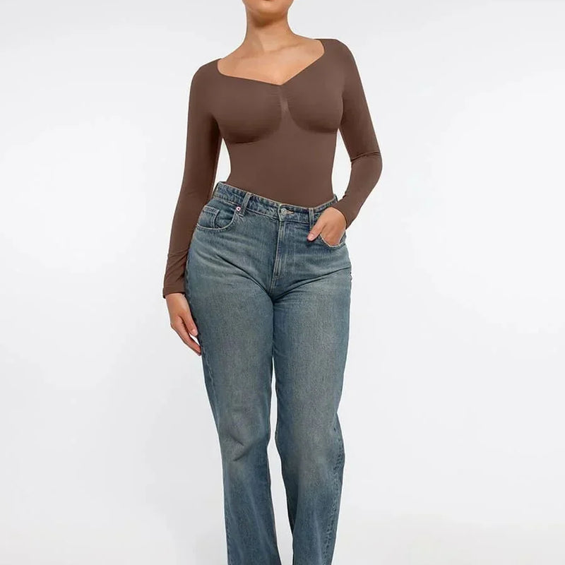 Seamless Long Sleeve Tummy Control Bodysuit