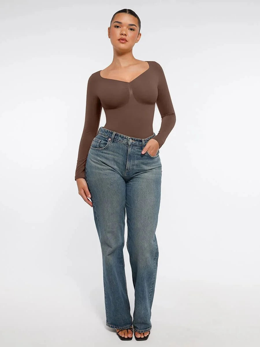 Seamless Long Sleeve Tummy Control Bodysuit