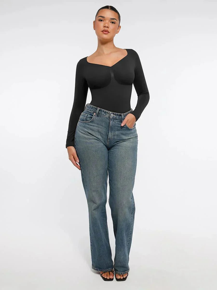 Seamless Long Sleeve Tummy Control Bodysuit