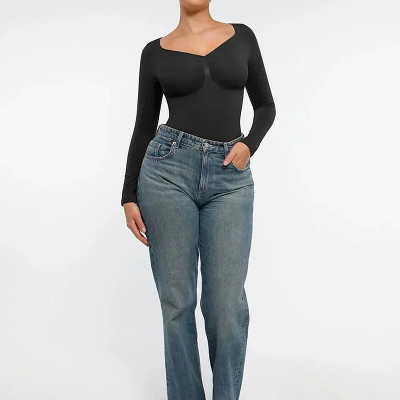 Seamless Long Sleeve Tummy Control Bodysuit
