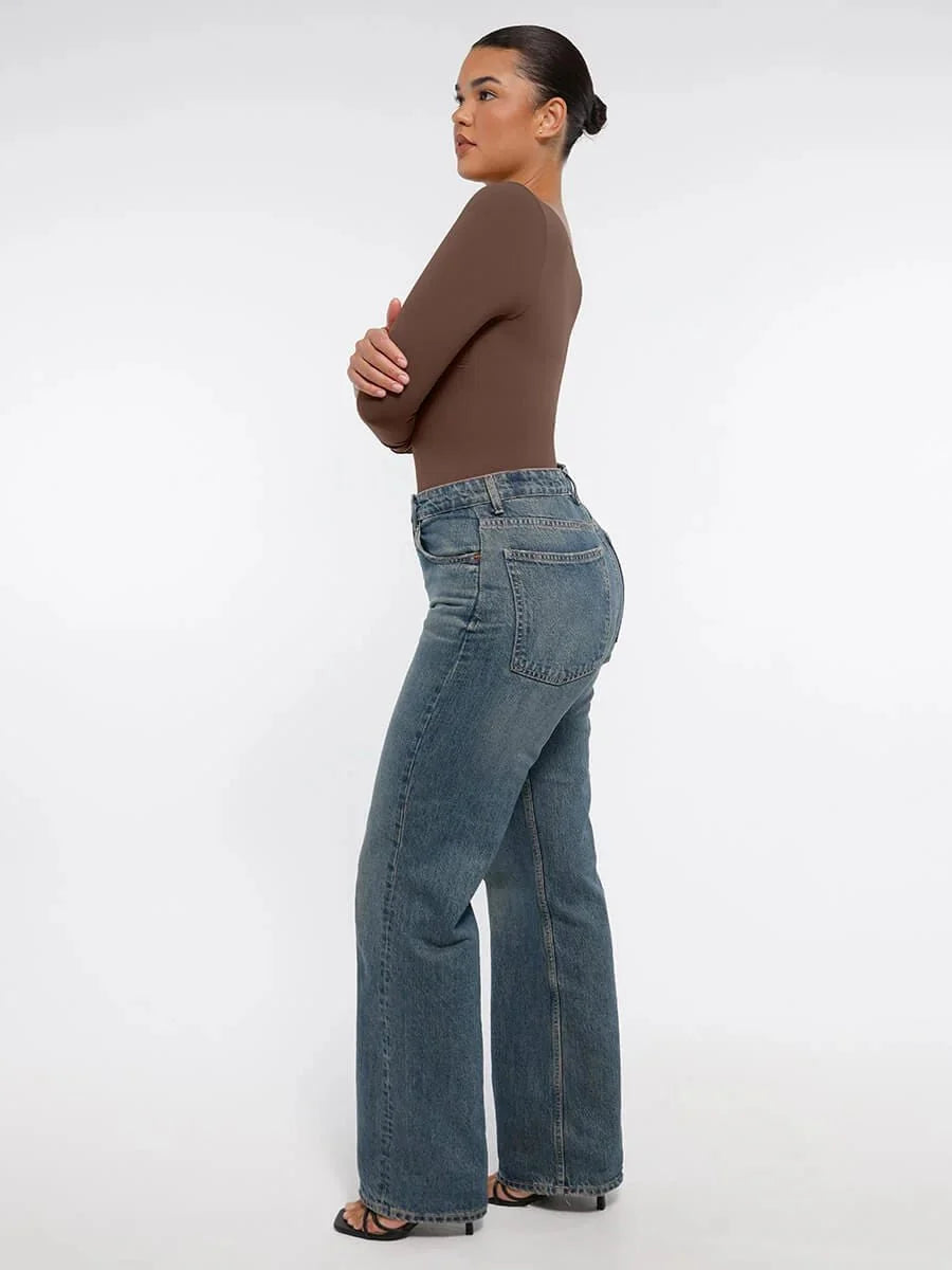 Seamless Long Sleeve Tummy Control Bodysuit