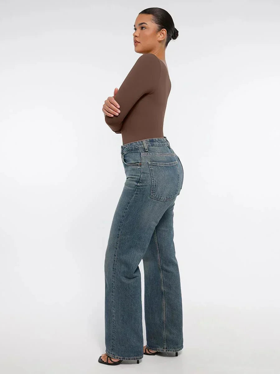 Seamless Long Sleeve Tummy Control Bodysuit