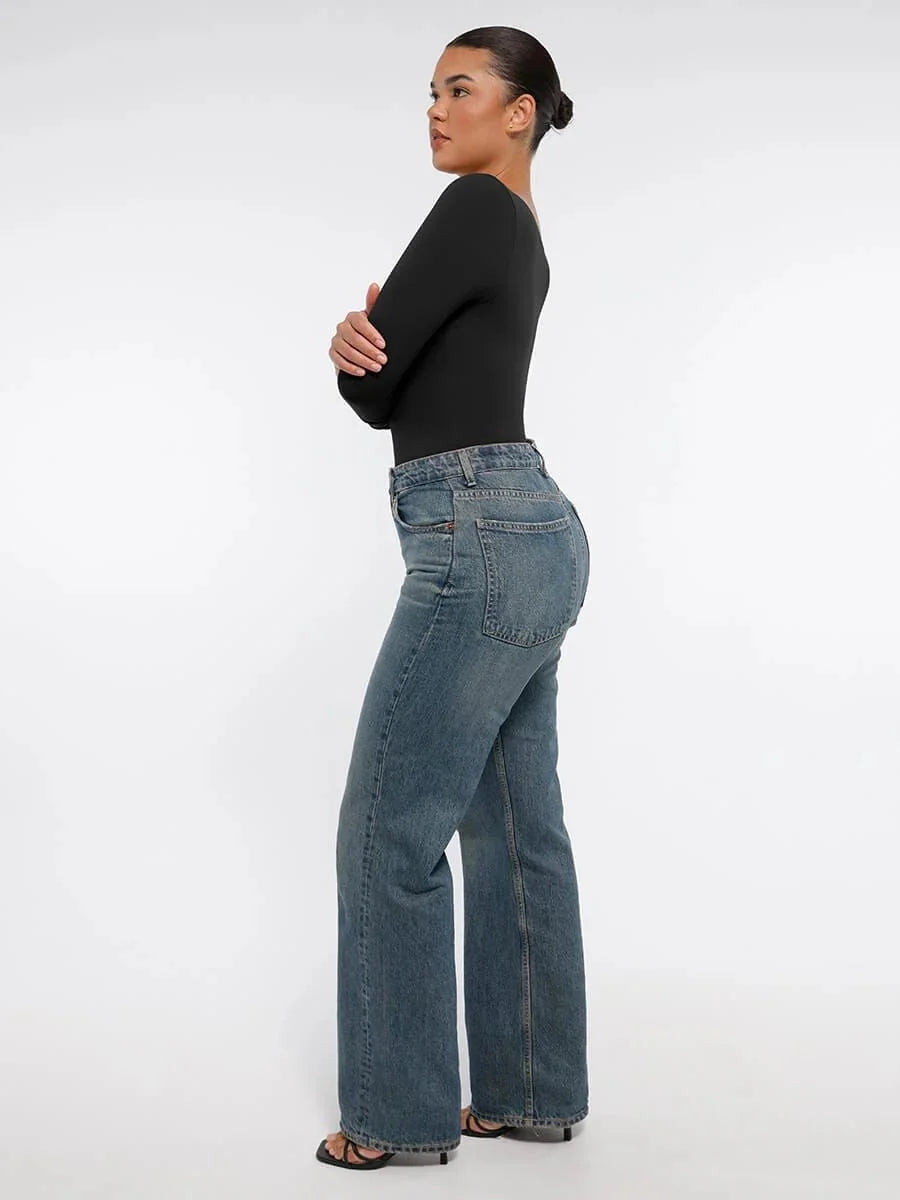 Seamless Long Sleeve Tummy Control Bodysuit