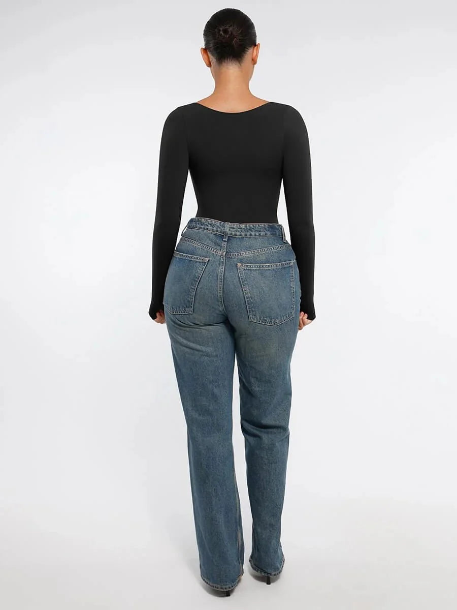 Seamless Long Sleeve Tummy Control Bodysuit