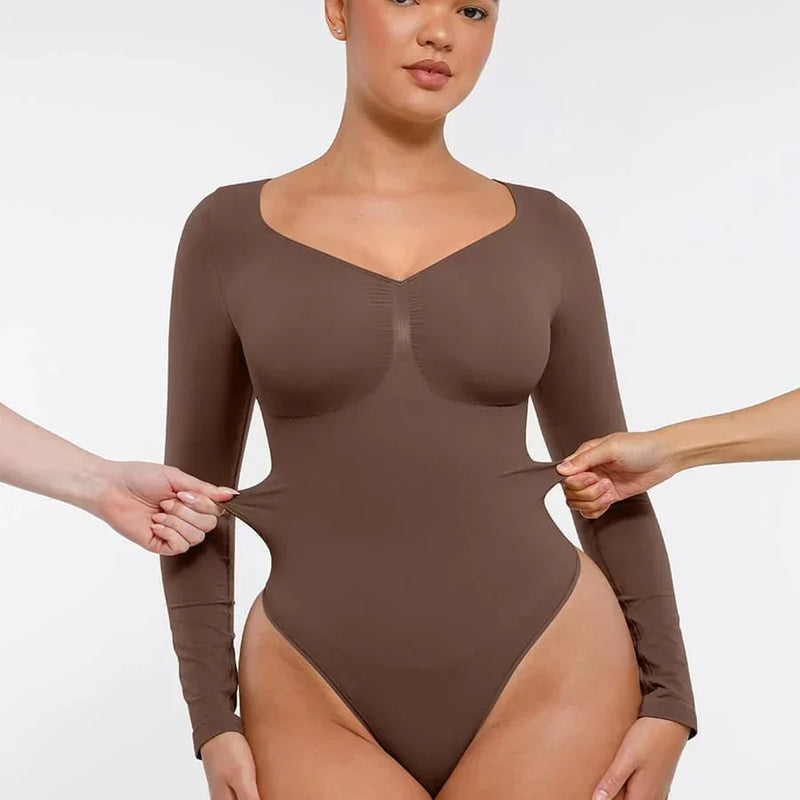 Seamless Long Sleeve Tummy Control Bodysuit
