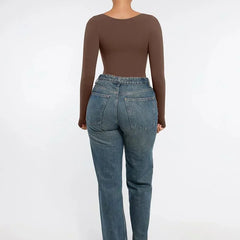 Seamless Long Sleeve Tummy Control Bodysuit