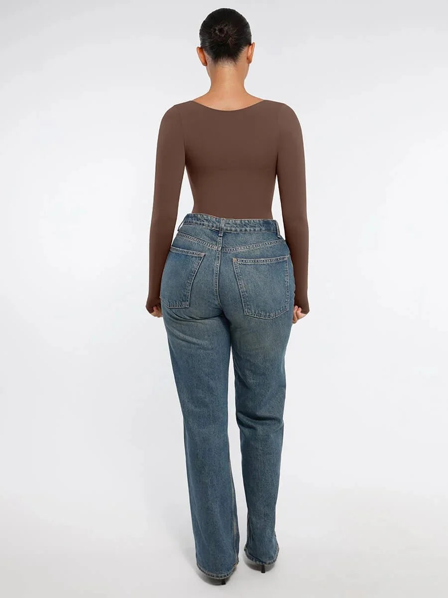 Seamless Long Sleeve Tummy Control Bodysuit