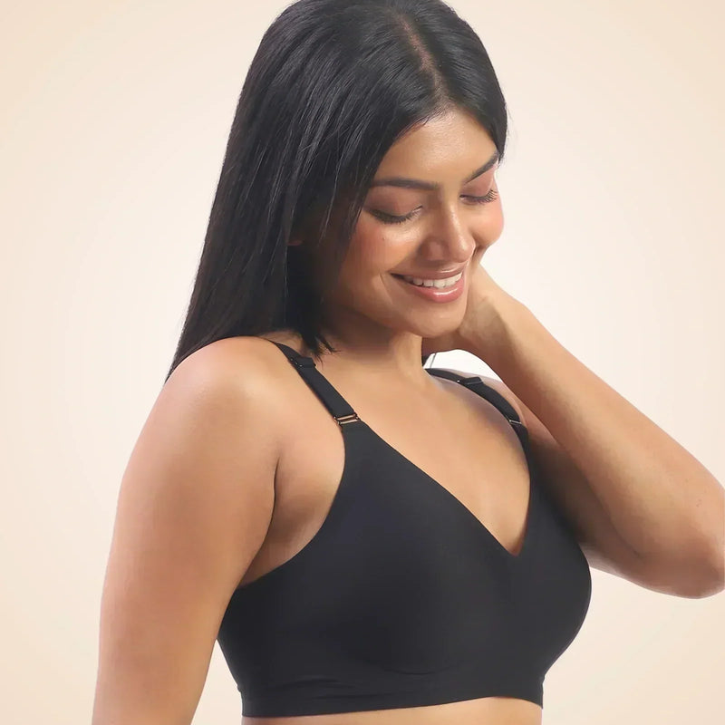 Everyday Black Duo- Bello & Vera Black Seamless Wirefree Bras