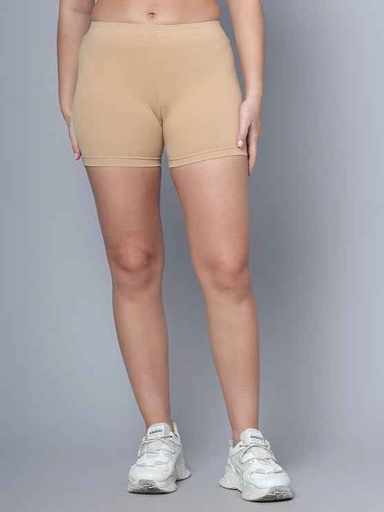 Pack Of 2 Women Mid Rise Under Dress Cycling Sports Shorts