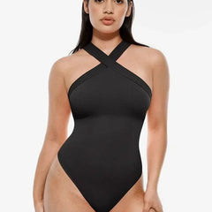 Seamless Crossover Halter Neck Bodysuit